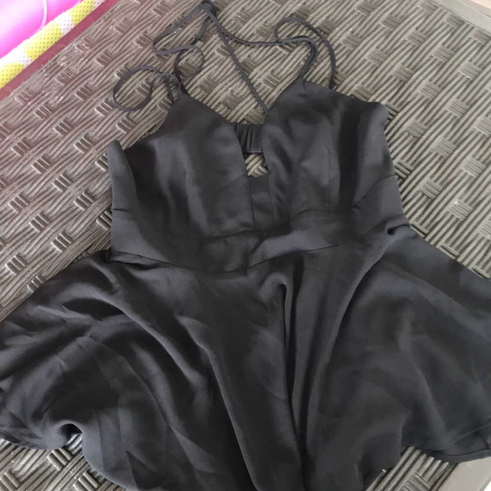 Peplum open back strappy tank